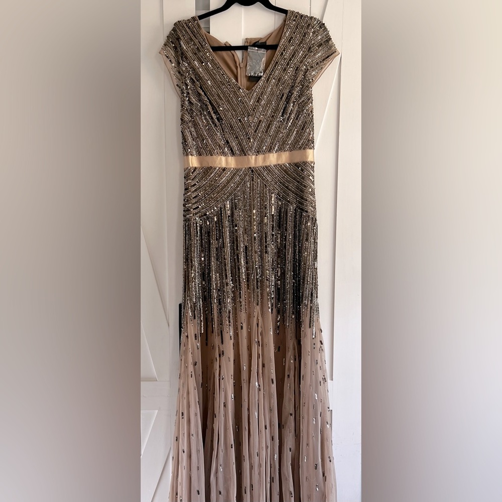 Adrianna Papell Beaded & Sequin Gown